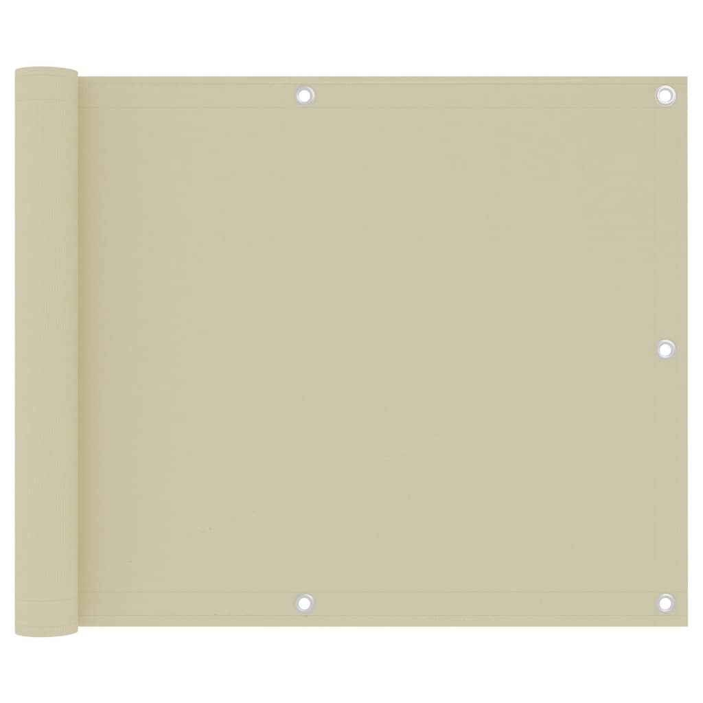 vidaXL Balkon-Sichtschutz Creme 75x300 cm Oxford-Gewebe