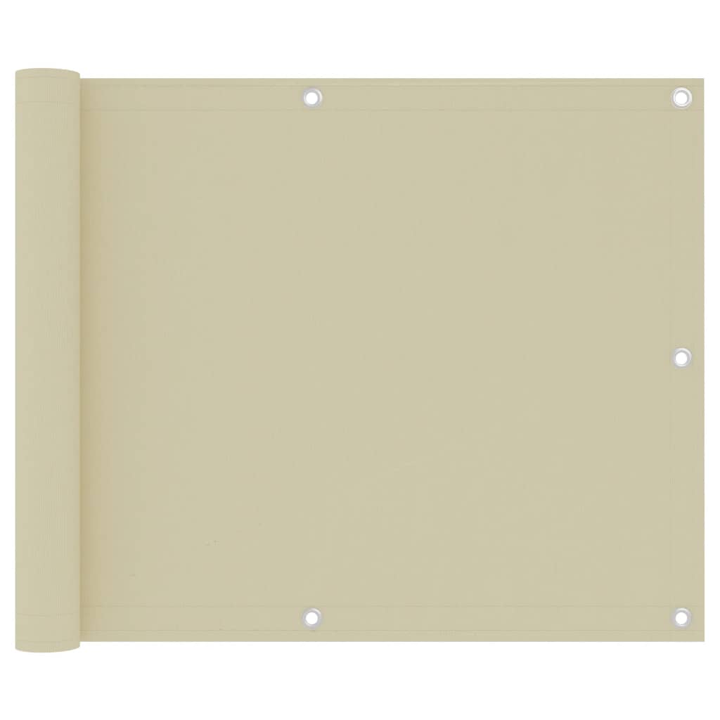 vidaXL Balkon-Sichtschutz Creme 75x500 cm Oxford-Gewebe