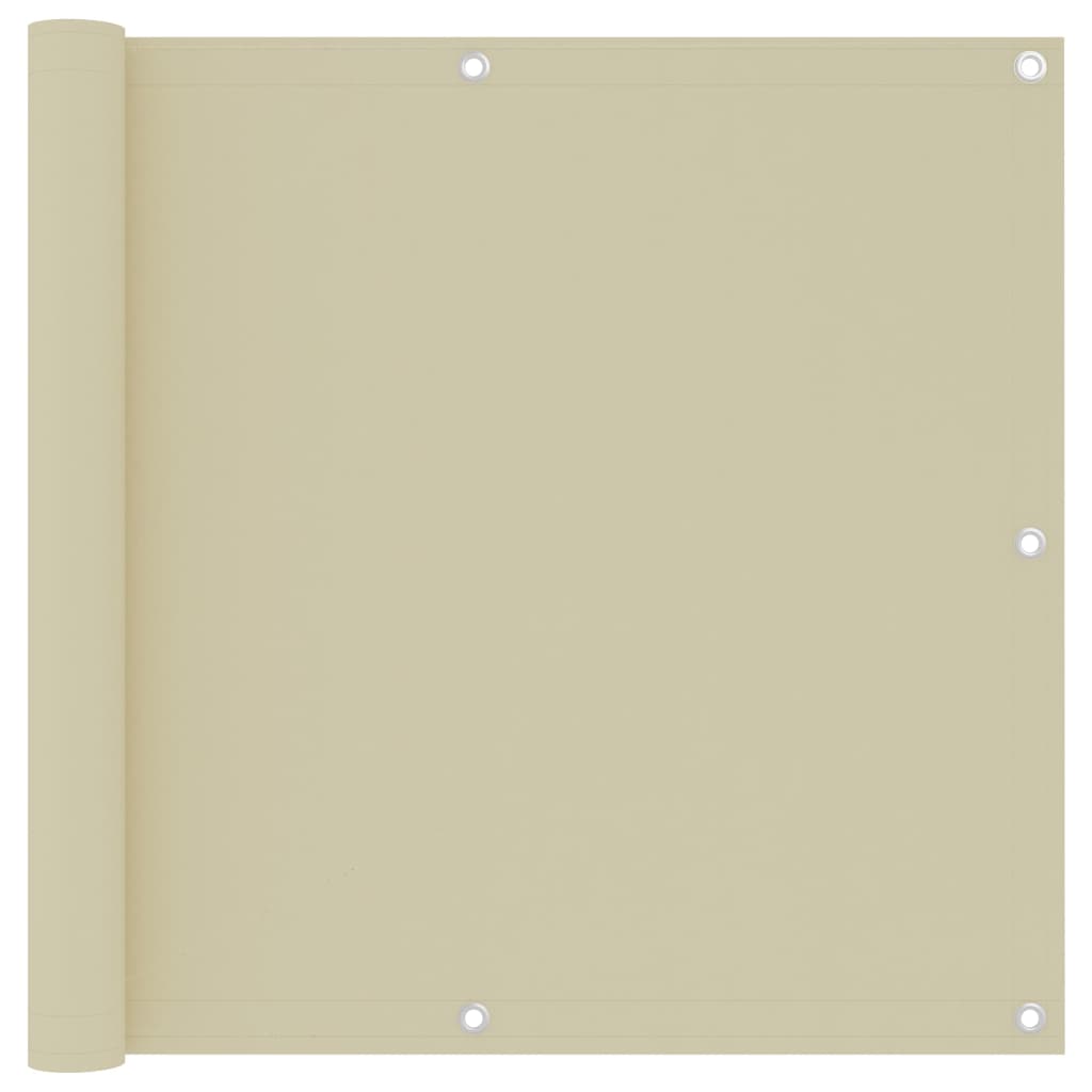 vidaXL Balkon-Sichtschutz Creme 90x500 cm Oxford-Gewebe