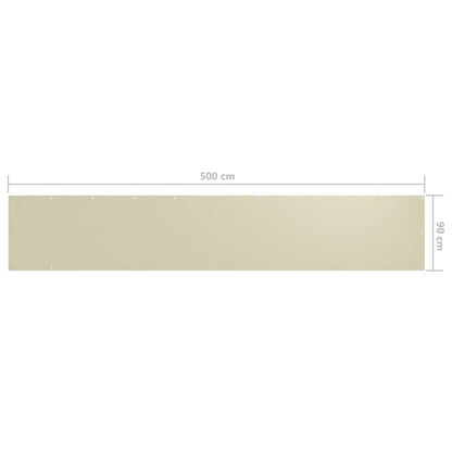 vidaXL Balkon-Sichtschutz Creme 90x500 cm Oxford-Gewebe
