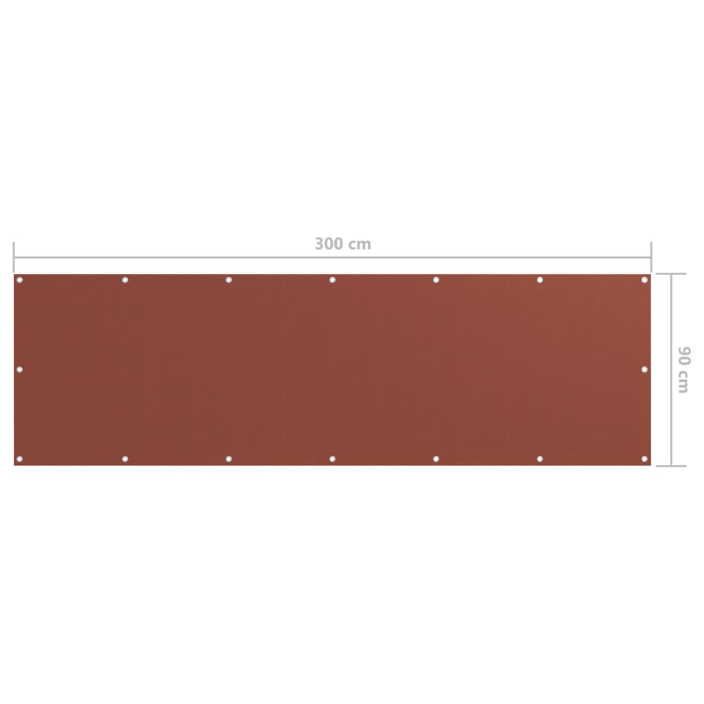 vidaXL Brise-vue de balcon rouge terre cuite 90x300 cm tissu Oxford