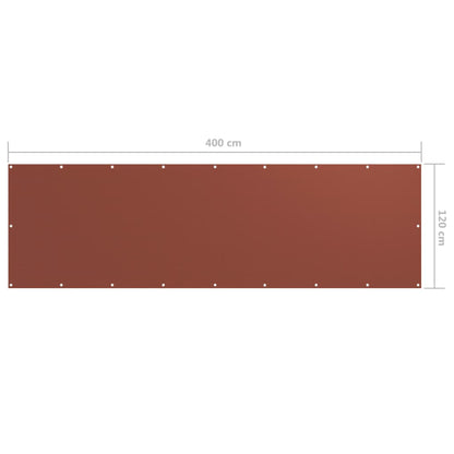 vidaXL Brise-vue de balcon rouge terracotta 120x400 cm tissu Oxford