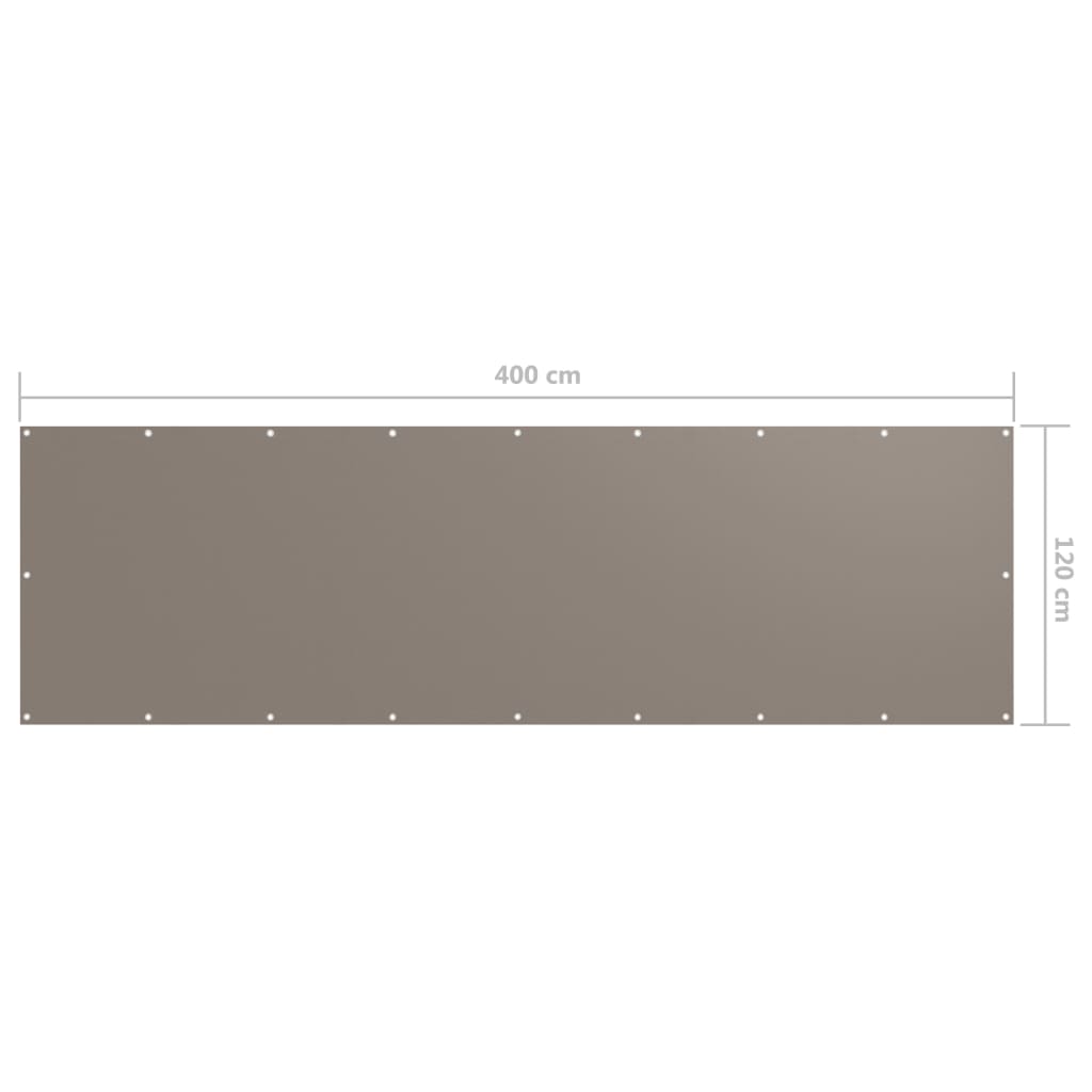 vidaXL Brise-vue de balcon taupe 120x400 cm en tissu Oxford
