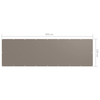 vidaXL Brise-vue de balcon taupe 120x400 cm en tissu Oxford