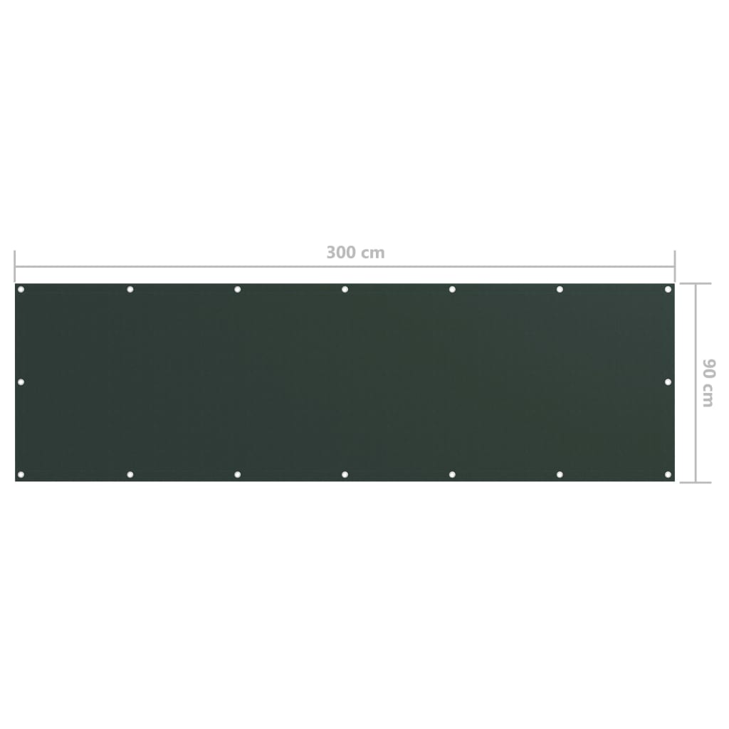 vidaXL Balkon-Sichtschutz Dunkelgrün 90x300 cm Oxford-Gewebe