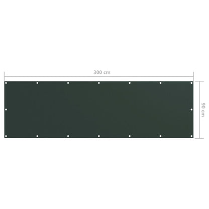 vidaXL Balkon-Sichtschutz Dunkelgrün 90x300 cm Oxford-Gewebe