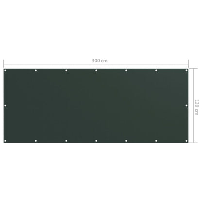 vidaXL Balkon-Sichtschutz Dunkelgrün 120x300 cm Oxford-Gewebe
