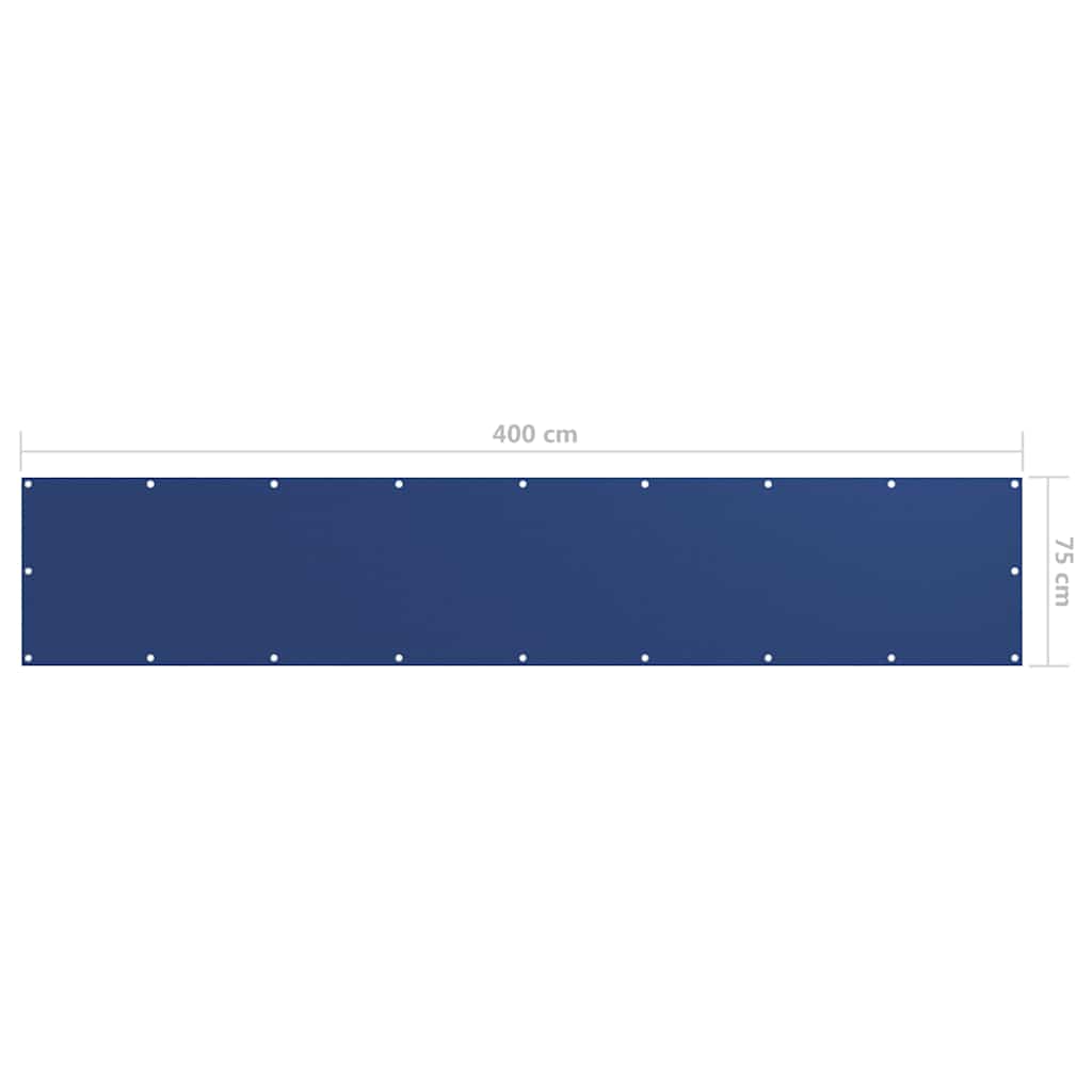 vidaXL Balkon-Sichtschutz Blau 75x400 cm Oxford-Gewebe