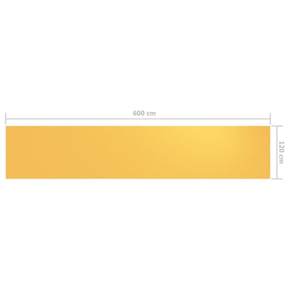 vidaXL Balkon-Sichtschutz Gelb 120x600 cm Oxford-Gewebe
