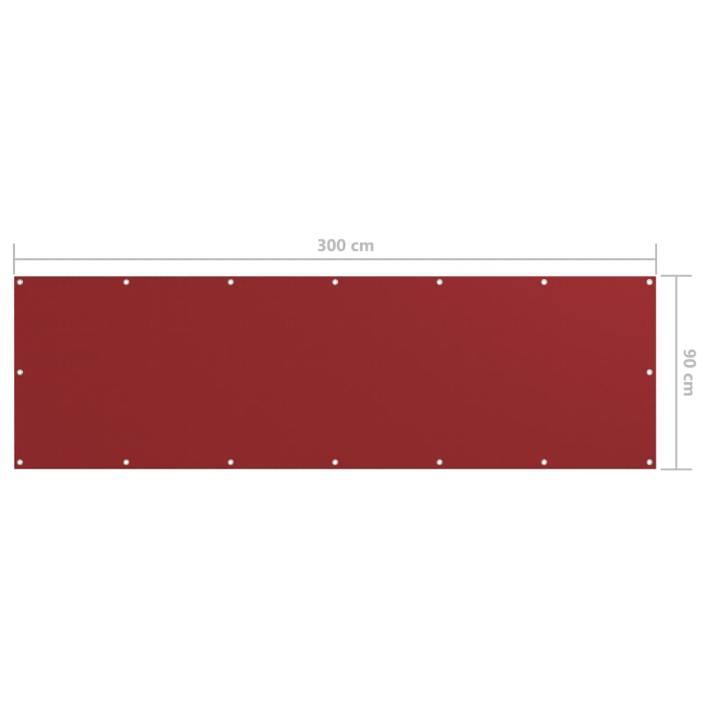 vidaXL Balkon-Sichtschutz Rot 90x300 cm Oxford-Gewebe