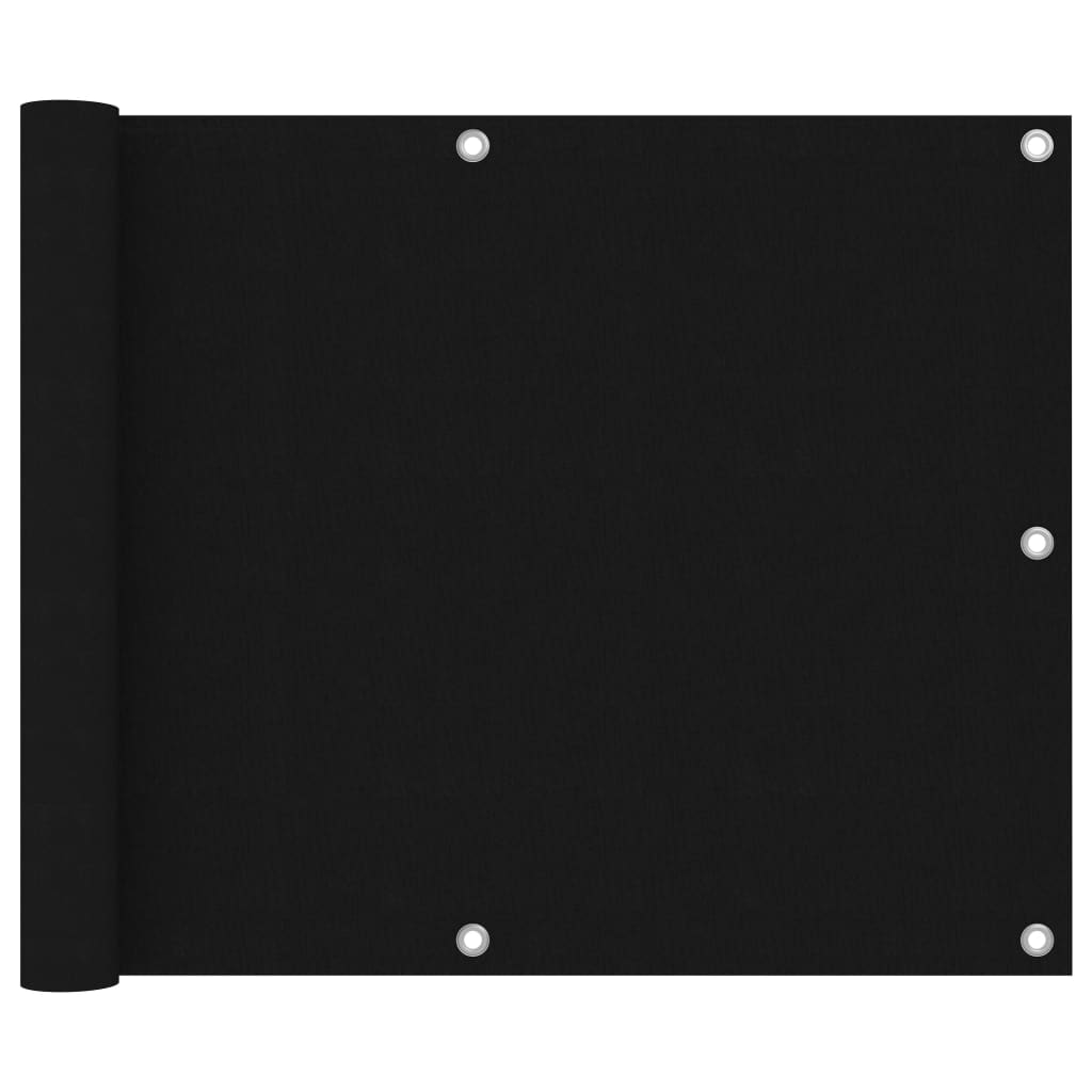 vidaXL Balkon-Sichtschutz Schwarz 75x400 cm Oxford-Gewebe