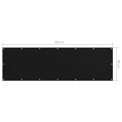 vidaXL Balkon-Sichtschutz Schwarz 90x300 cm Oxford-Gewebe