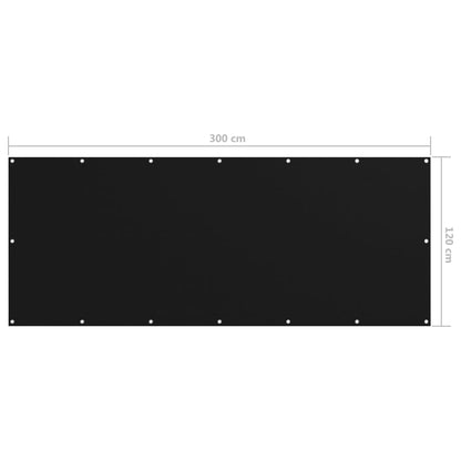 vidaXL Balkon-Sichtschutz Schwarz 120x300 cm Oxford-Gewebe
