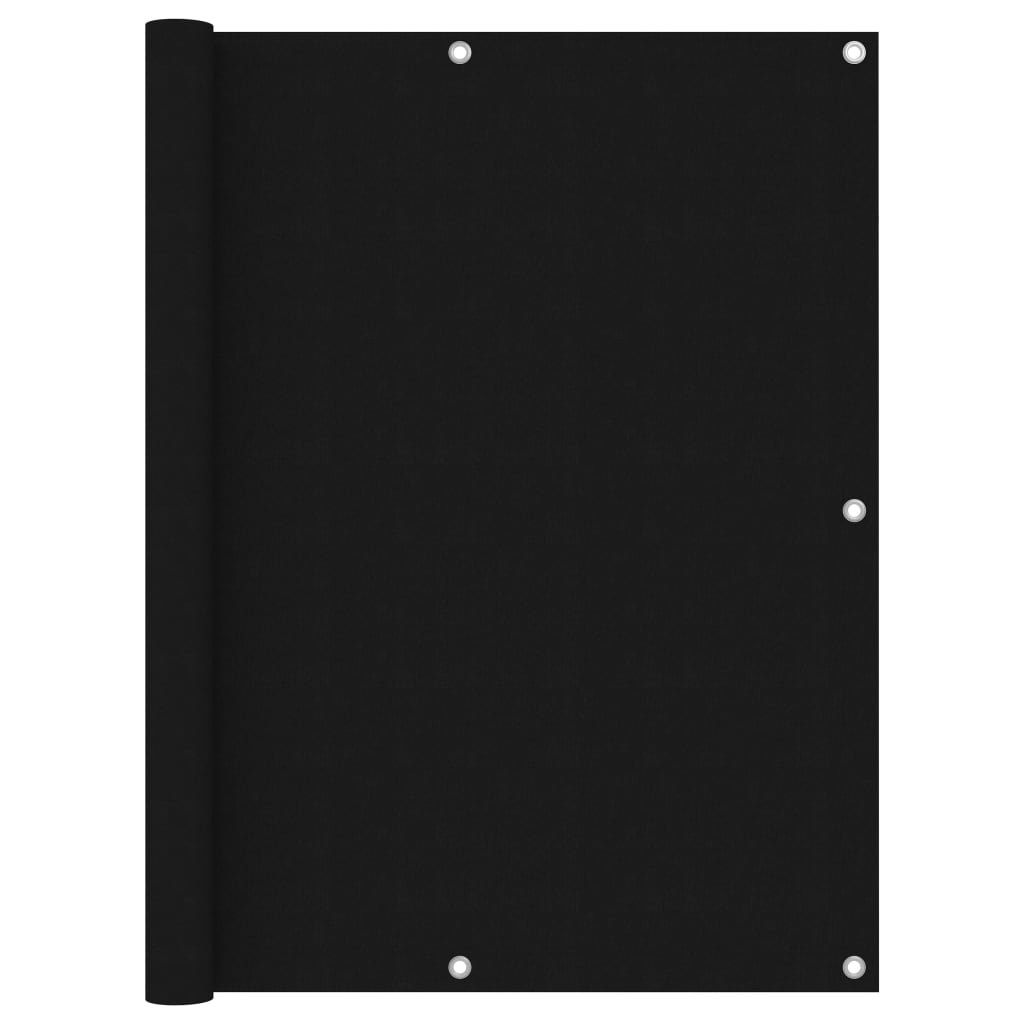 vidaXL Balkon-Sichtschutz Schwarz 120x500 cm Oxford-Gewebe