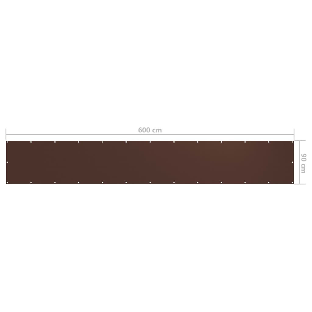 vidaXL Balkon-Sichtschutz Braun 90x600 cm Oxford-Gewebe
