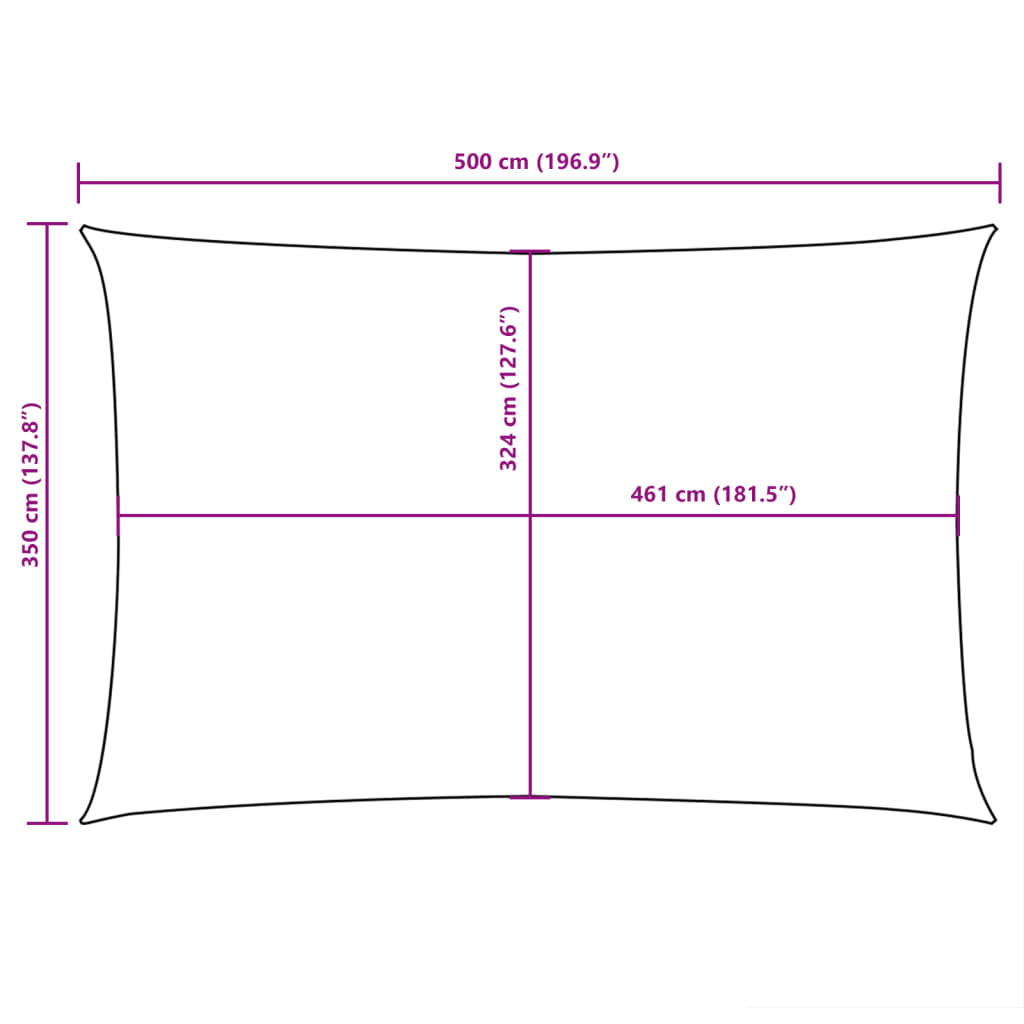 vidaXL Sonnensegel Oxford-Gewebe Rechteckig 3,5x5 m Anthrazit