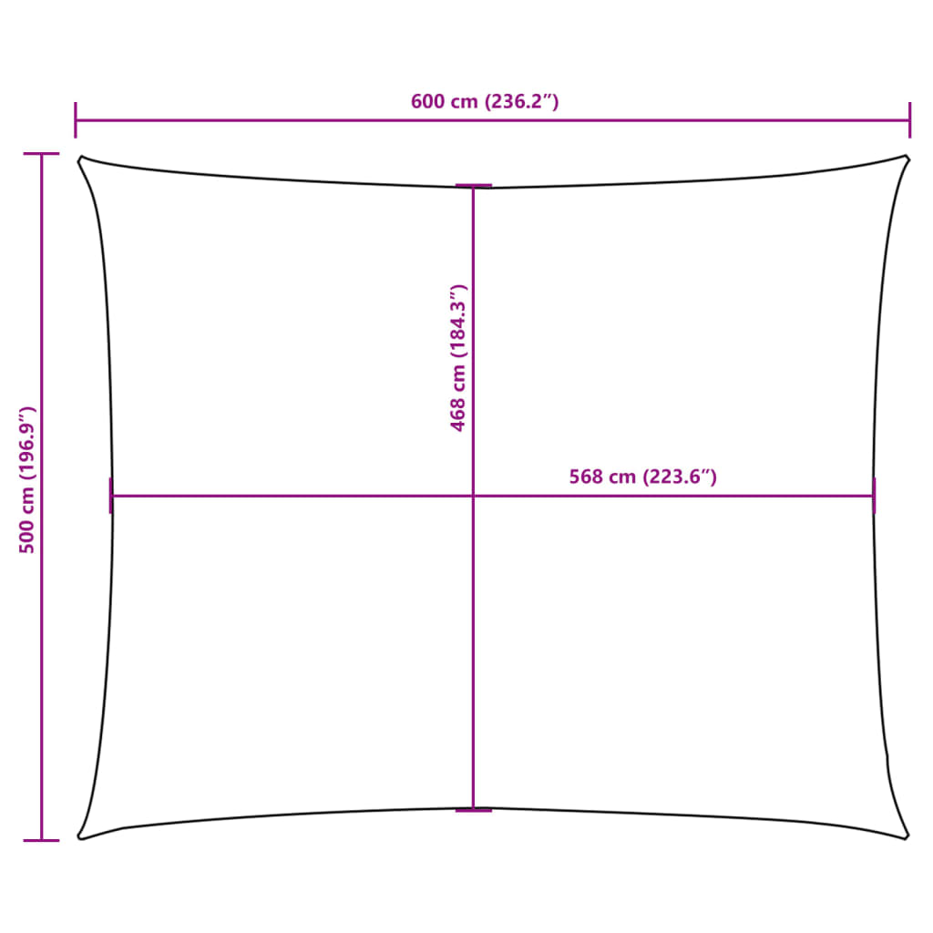 vidaXL Sonnensegel Oxford-Gewebe Rechteckig 5x6 m Anthrazit