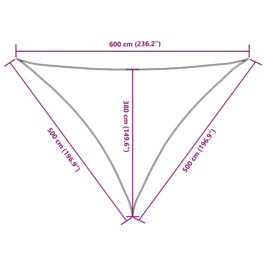 vidaXL Sonnensegel Oxford-Gewebe Dreieckig 5x5x6 m Anthrazit