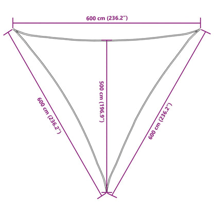 vidaXL Sonnensegel Oxford-Gewebe Dreieckig 6x6x6 m Anthrazit