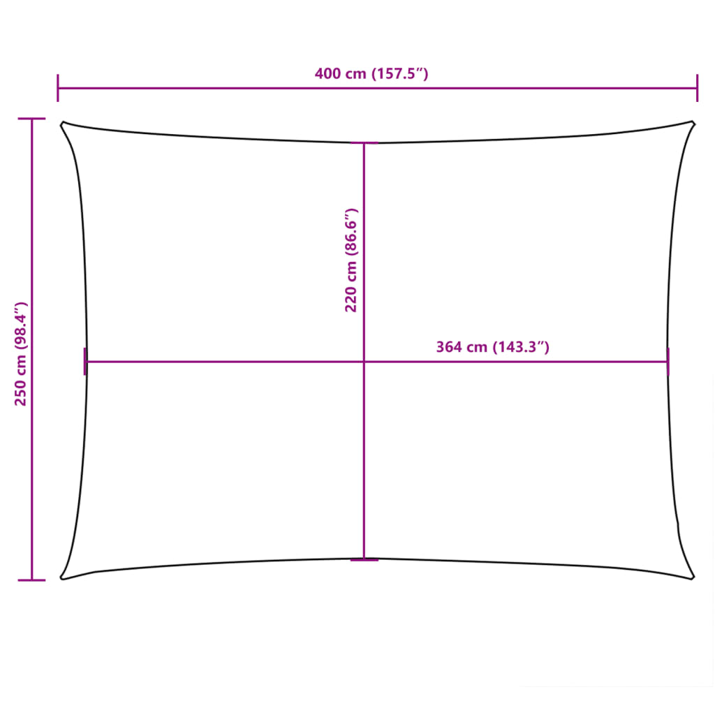 vidaXL Voile d'ombrage en tissu Oxford rectangulaire 2,5x4 m beige