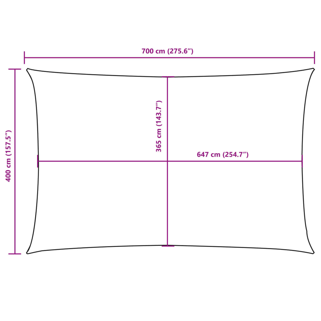 vidaXL Sonnensegel Oxford-Gewebe Rechteckig 4x7 m Beige