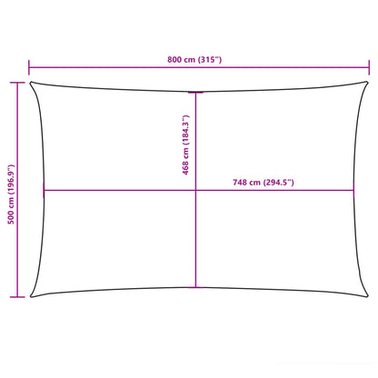 vidaXL Sonnensegel Oxford-Gewebe Rechteckig 5x8 m Beige