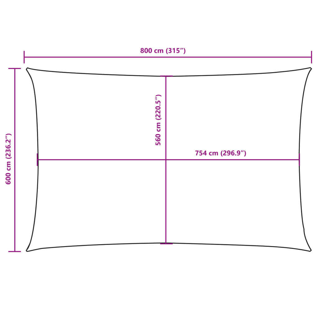 vidaXL Sonnensegel Oxford-Gewebe Rechteckig 6x8 m Beige
