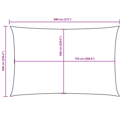 vidaXL Sonnensegel Oxford-Gewebe Rechteckig 6x8 m Beige