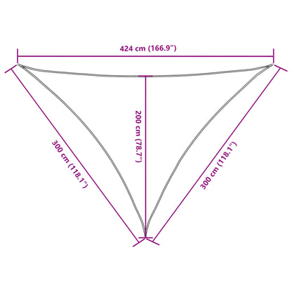 vidaXL Sonnensegel Oxford-Gewebe Dreieckig 3x3x4,24 m Beige