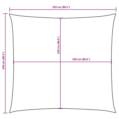 vidaXL Sonnensegel Oxford-Gewebe Quadratisch 2,5x2,5 m Cremeweiß
