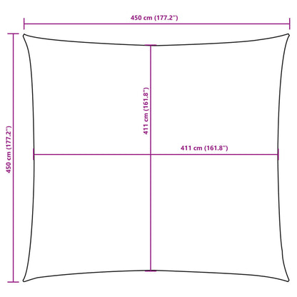 vidaXL Sonnensegel Oxford-Gewebe Quadratisch 4,5x4,5 m Creme
