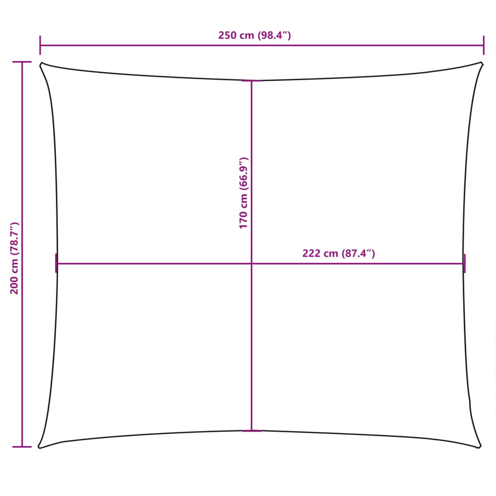 vidaXL Sonnensegel Oxford-Gewebe Rechteckig 2x2,5 m Creme