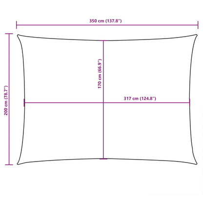 vidaXL Sonnensegel Oxford-Gewebe Rechteckig 2x3,5 m Creme