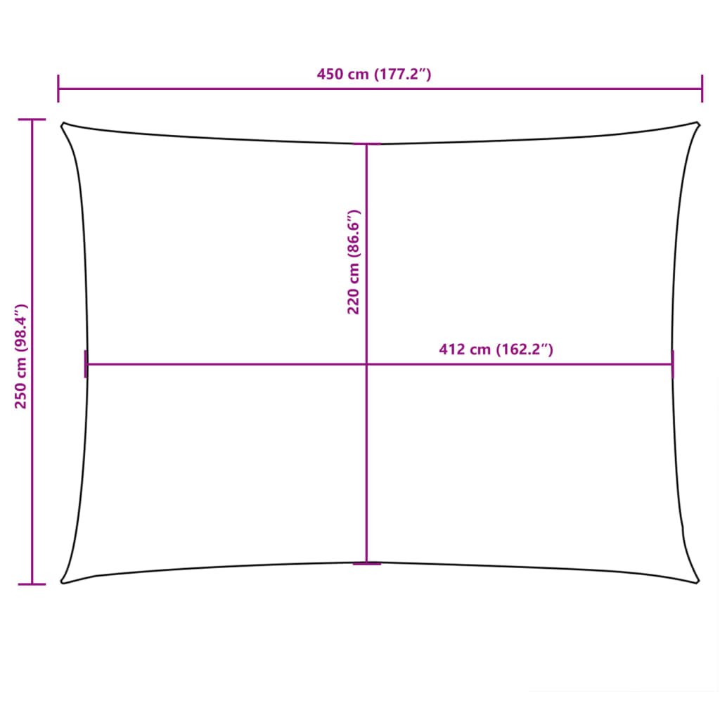 vidaXL Sonnensegel Oxford-Gewebe Rechteckig 2,5x4,5 m Creme