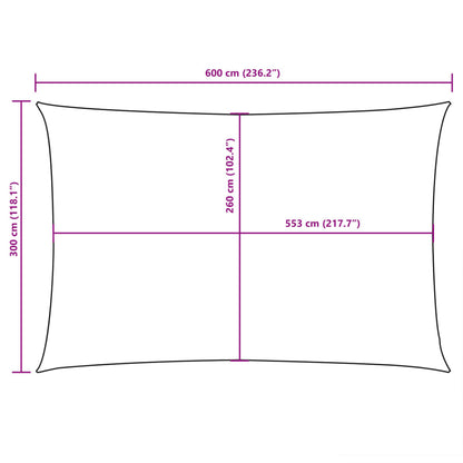 vidaXL Sonnensegel Oxford-Gewebe Rechteckig 3x6 m Creme
