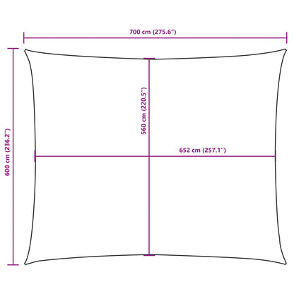 vidaXL Sonnensegel Oxford-Gewebe Rechteckig 6x7 m Creme