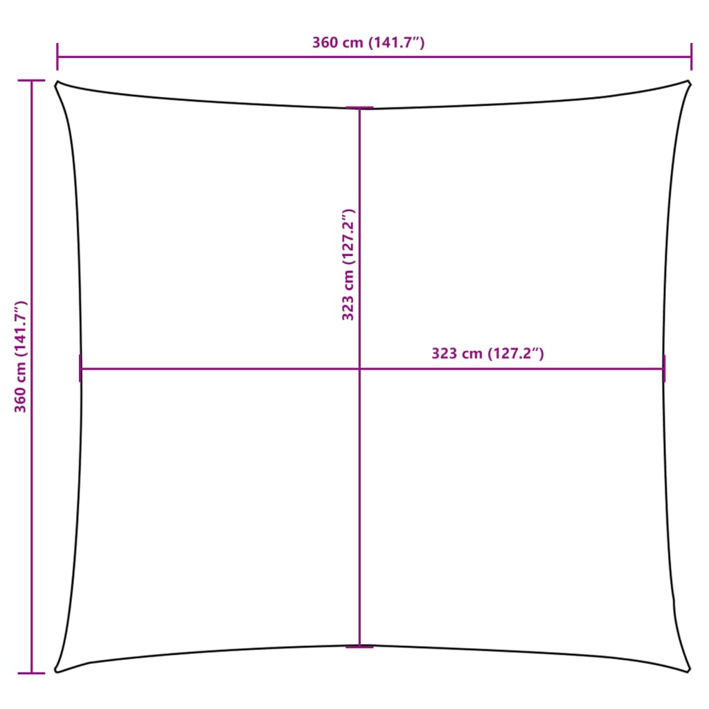 vidaXL Sonnensegel Oxford Gewebe Quadratisch 3,6x3,6 m Weiß