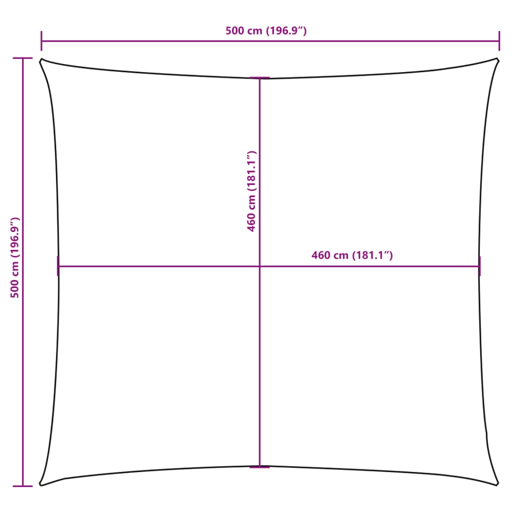 vidaXL Sonnensegel Oxford-Gewebe Quadratisch 5x5 m Weiß