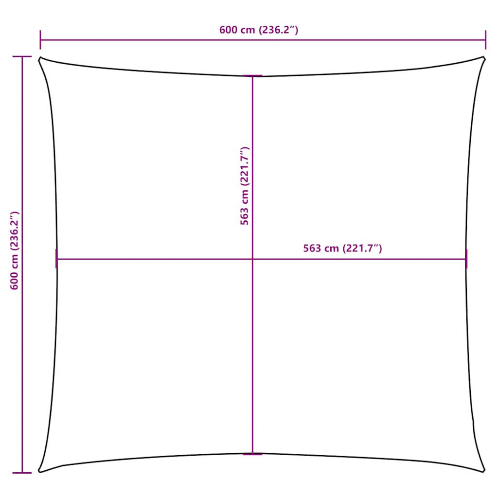 vidaXL Sonnensegel Oxford-Gewebe Quadratisch 6x6 m Weiß