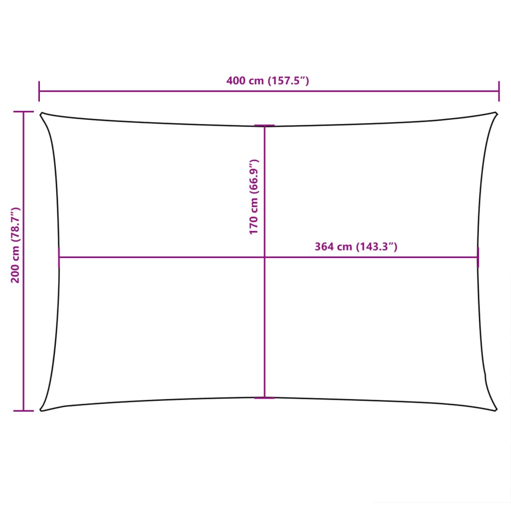 vidaXL Sonnensegel Oxford-Gewebe Rechteckig 2x4 m Weiß