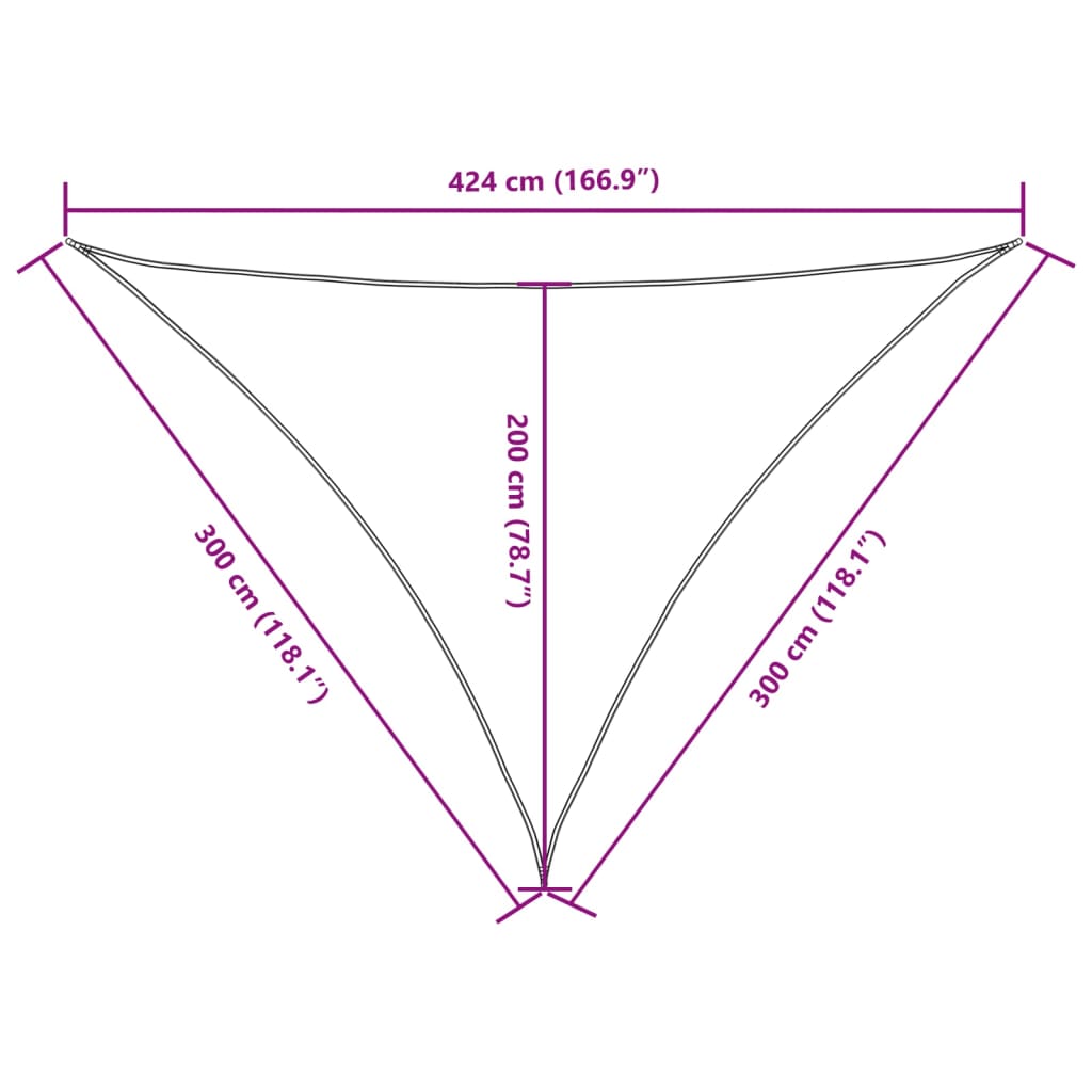 vidaXL Sonnensegel Oxford-Gewebe Dreieckig 3x3x4,24 m Weiß
