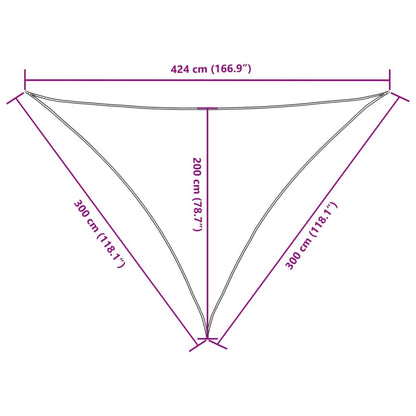 vidaXL Sonnensegel Oxford-Gewebe Dreieckig 3x3x4,24 m Weiß
