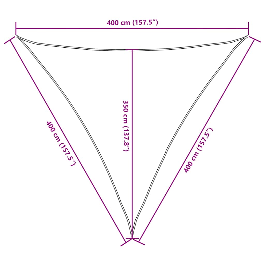 vidaXL Voile d'ombrage en tissu Oxford triangulaire 4x4x4 m blanc