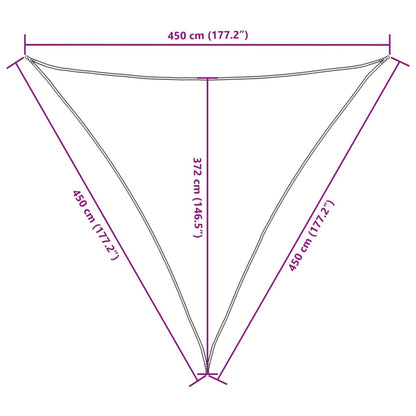 vidaXL Sonnensegel Oxford-Gewebe Dreieckig 4,5x4,5x4,5 m Weiß