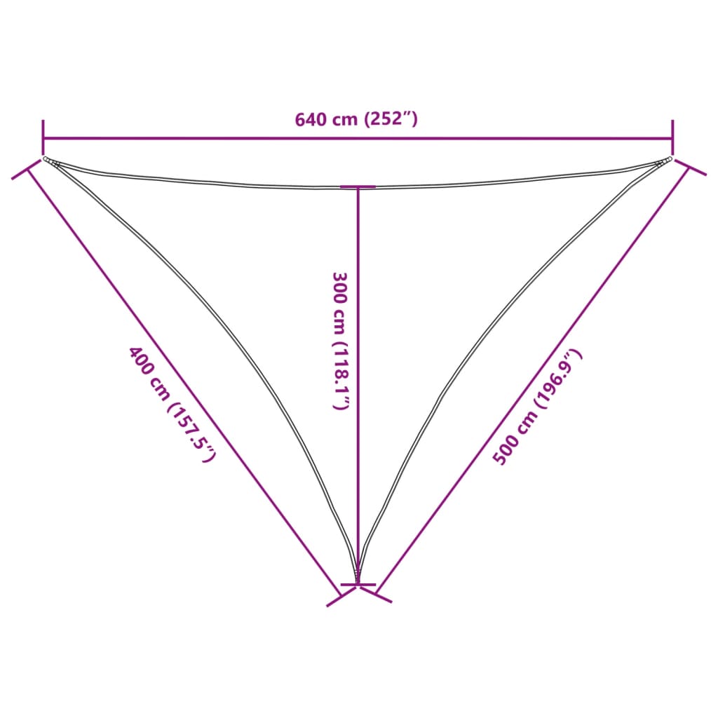 vidaXL Sonnensegel Oxford-Gewebe Dreieckig 4x5x6,4 m Weiß