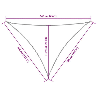 vidaXL Sonnensegel Oxford-Gewebe Dreieckig 4x5x6,4 m Weiß