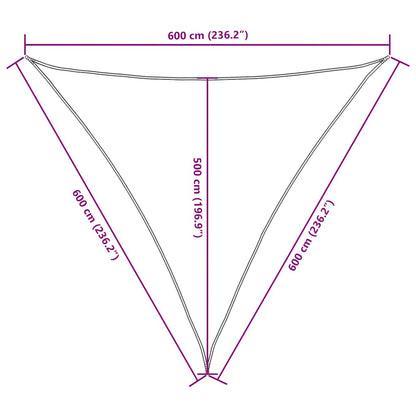 vidaXL Sonnensegel Oxford-Gewebe Dreieckig 6x6x6 m Weiß