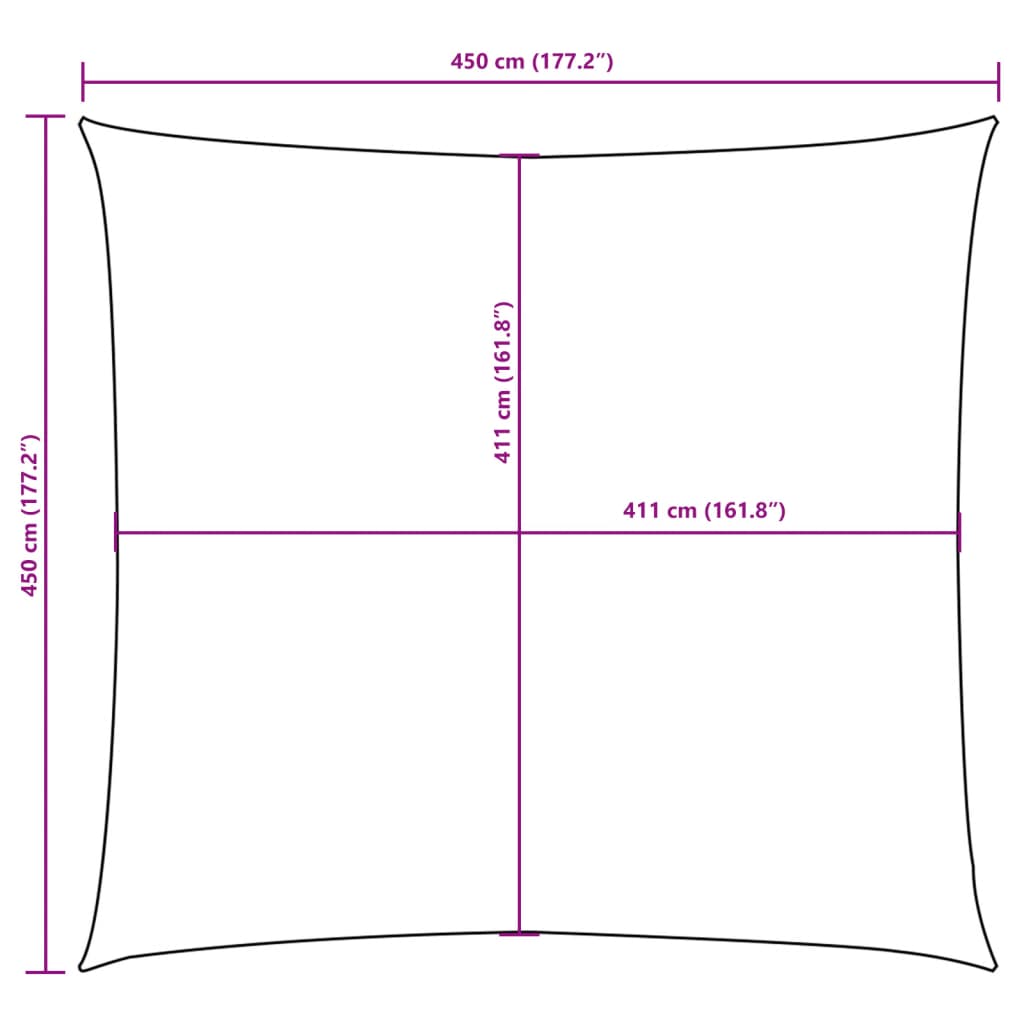 vidaXL Sonnensegel Oxford-Gewebe Quadratisch 4,5x4,5 m Terracotta