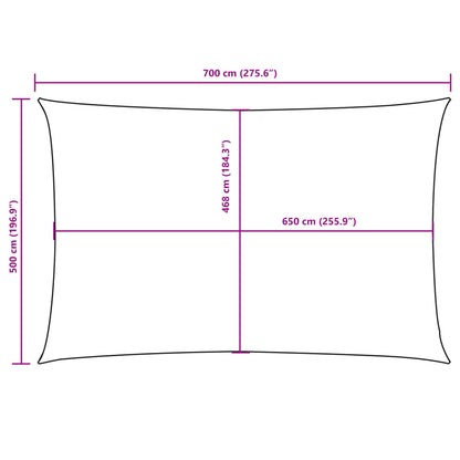 vidaXL Voile d'ombrage en tissu Oxford rectangulaire 5x7 m Rouge terre cuite