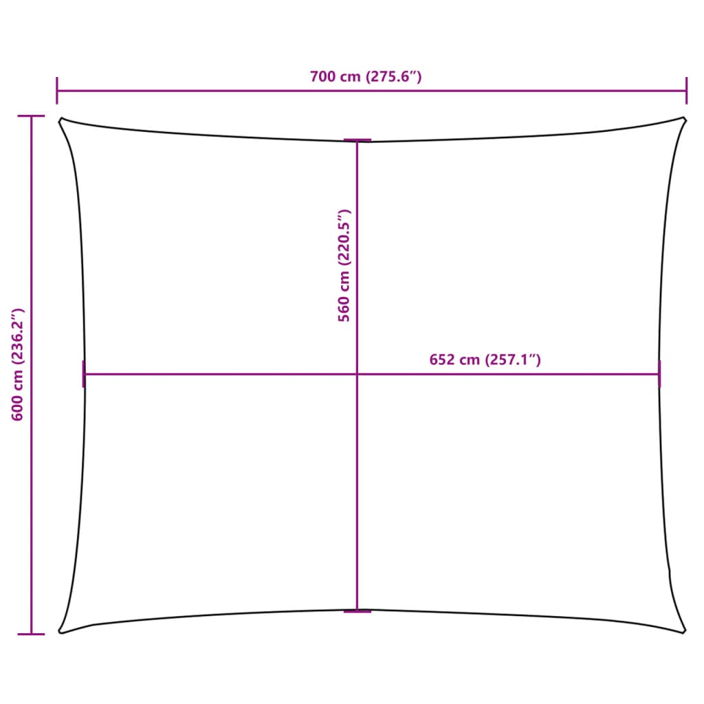 vidaXL Sonnensegel Oxford-Gewebe Rechteckig 6x7 m Taupe